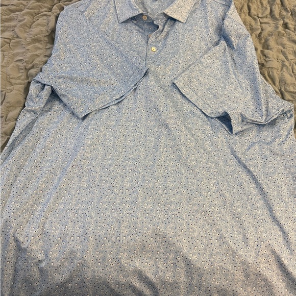 Peter Millar Other - Peter Millar Light Blue Micro Floral Button-Down Shirt